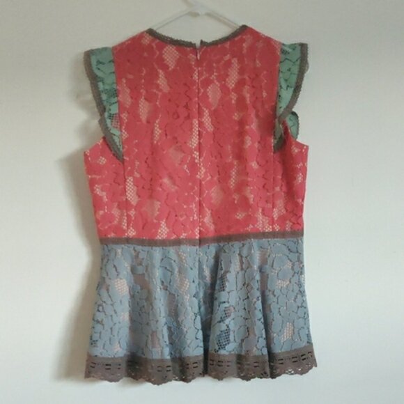 🆕 Sundance Colorful Lace Sleeveless Top - Picture 5 of 7